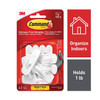 Command Hook Set, White, Plastic, 5/8 in D, PK6 17002