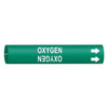 Brady Pipe Marker,Oxygen,Green,3/4 to 1-3/8 In 4106-A