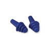 Quattro(TM) Reusable Rubber Vinyl Ear Plugs, Flanged Shape, 27 dB, Blue, 100 PK