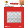 Super Sliders 1/2 In. Clear Round Furniture Wall Bumper (12-Pack) 4215326SL
