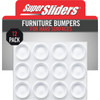 Super Sliders 1/2 In. Clear Round Furniture Wall Bumper (12-Pack) 4215326SL