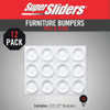 Super Sliders 1-2 In. Clear Round Furniture Wall Bumper (12-Pack) 4215326SL 243808