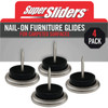 Super Sliders 1-1/16 In. White Round Nail-On Plastic Furniture Glides (4-Pack)