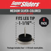 Super Sliders 1-1-16 In. White Round Nail-On Plastic Furniture Glides (4-Pack) 4263726SL 237692