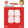 Super Sliders 7/8 In. White Rubber Furniture Leg Tip (4-Pack) 4264526SL