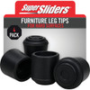 Super Sliders 7/8 In. Black Rubber Furniture Leg Tip (4-Pack) 4440521SL