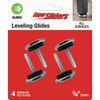 Super Sliders 7/8 In. White Round Screw-On Plastic Furniture Glides (4-Pack)