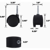 Super Sliders 2 In. 2-Wheel Black Stem Caster (2-Piece) 4263026SL 232837