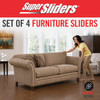 Super Sliders 4 In. Beige Square Felt Furniture Sliders (4-Pack) 4710826SL 240246