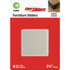 Super Sliders 2-1/2 In. Beige Square Hard Furniture Sliders (4-Pack) 4708026SL