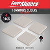 Super Sliders 2-1-2 In. Beige Square Hard Furniture Sliders (4-Pack) 4708026SL 240427