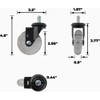 Shepherd Hardware 3 In. Clear Rollerblade Stem Caster (5-Pack) 4122199LN 234108