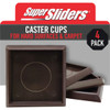 Super Sliders 2 In. Square Brown Furniture Leg Cup (4-Pack) 4653326SL
