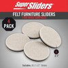 Super Sliders 2-1-2 In. Beige Round Felt Furniture Sliders (4-Pack) 4710421SL 241264