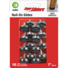 Super Sliders 1 In. Round Nail-On Carpet Furniture Glides (16-Pack) 4293026SL