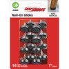 Super Sliders 1 In. Round Nail-On Carpet Furniture Glides (16-Pack) 4293026SL