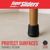 Super Sliders 1-1-8 In. Black Rubber Furniture Leg Tip (4-Pack) 4440721SL 214175
