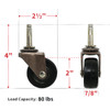 Super Sliders 2 In. Rubber Stem Caster (2-Pack) 4263226SL 228639