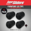 Super Sliders 3-4 In. Black Rubber Furniture Leg Tip (4-Pack) 4440421SL 228496