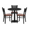 Round Blk Lam Table,Rnd w/Cherry Seats,30", Laminate Top, Wood Grain