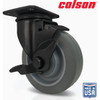 Colson 4 In. Gray TPR & Black Swivel Plate Caster with Locking Brake 82256