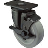 Colson 4 In. Gray TPR & Black Swivel Plate Caster with Locking Brake 82256 210835