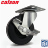 Colson 2-1/2 In. Black Polypropylene Swivel Plate Caster with Locking Brake