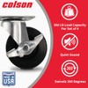 Colson 2-1-2 In. Black Polypropylene Swivel Plate Caster with Locking Brake 82233 245154