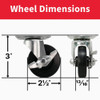 Colson 2-1-2 In. Black Polypropylene Swivel Plate Caster with Locking Brake 82233 245154