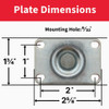 Colson 2-1-2 In. Black Polypropylene Swivel Plate Caster with Locking Brake 82233 245154