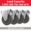 Colson 4 In. Gray TPR Rigid Plate Caster 82258 246243