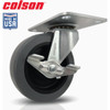 Colson 3 In. Gray TPR Swivel Plate Caster with Locking Brake 82248