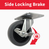 Colson 3 In. Gray TPR Swivel Plate Caster with Locking Brake 82248 203897