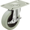 Colson 3 In. Gray TPR Swivel Plate Caster with Locking Brake 82248 203897