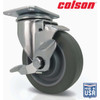 Colson 4 In. Gray TPR Swivel Plate Caster with Locking Brake 82253