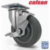 Colson 4 In. Gray TPR Swivel Plate Caster with Locking Brake 82253