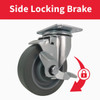 Colson 4 In. Gray TPR Swivel Plate Caster with Locking Brake 82253 249849