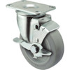 Colson 4 In. Gray TPR Swivel Plate Caster with Locking Brake 82253 249849