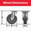 Colson 5 In. Gray TPR Swivel Plate Caster 82262 254086