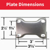 Colson 5 In. Red Polyurethane Rigid Plate Caster 82271 256090
