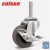 Colson 2 In. Gray TPR Swivel Threaded Stem Caster with Locking Brake 82243