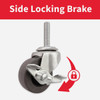 Colson 2 In. Gray TPR Swivel Threaded Stem Caster with Locking Brake 82243 256708