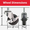 Colson 2 In. Gray TPR Swivel Threaded Stem Caster with Locking Brake 82243 256708