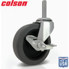 Colson 3 In. Gray TPR Swivel Threaded Stem Caster with Locking Brake 82246