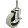 Colson 3 In. Gray TPR Swivel Threaded Stem Caster with Locking Brake 82246 258358