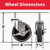Colson 4 In. Gray TPR Swivel Threaded Stem Caster with Locking Brake 82254 205030