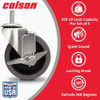 Colson 4 In. Gray TPR Swivel Threaded Stem Caster with Locking Brake 82254 205030