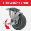 Colson 5 In. Gray TPR Swivel Plate Caster with Locking Brake 82259 203577