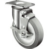 Colson 5 In. Gray TPR Swivel Plate Caster with Locking Brake 82259 203577