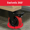 Colson 5 In. Red Polyurethane & Black Swivel Plate Caster with Locking Brake 82270 207617